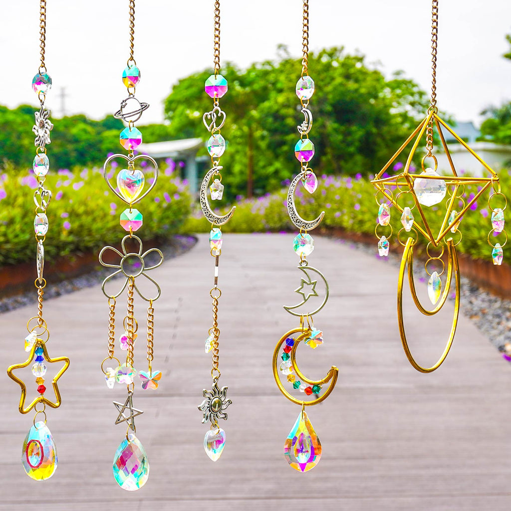 RITOYA DIY Crystal Suncatcher Kit - Fun Crafts for Adults Hobby Well-Designed Sun Catcher Dream Catcher Wind Chime Supplies Hanging Crystals for Window Decorations Garden Decor