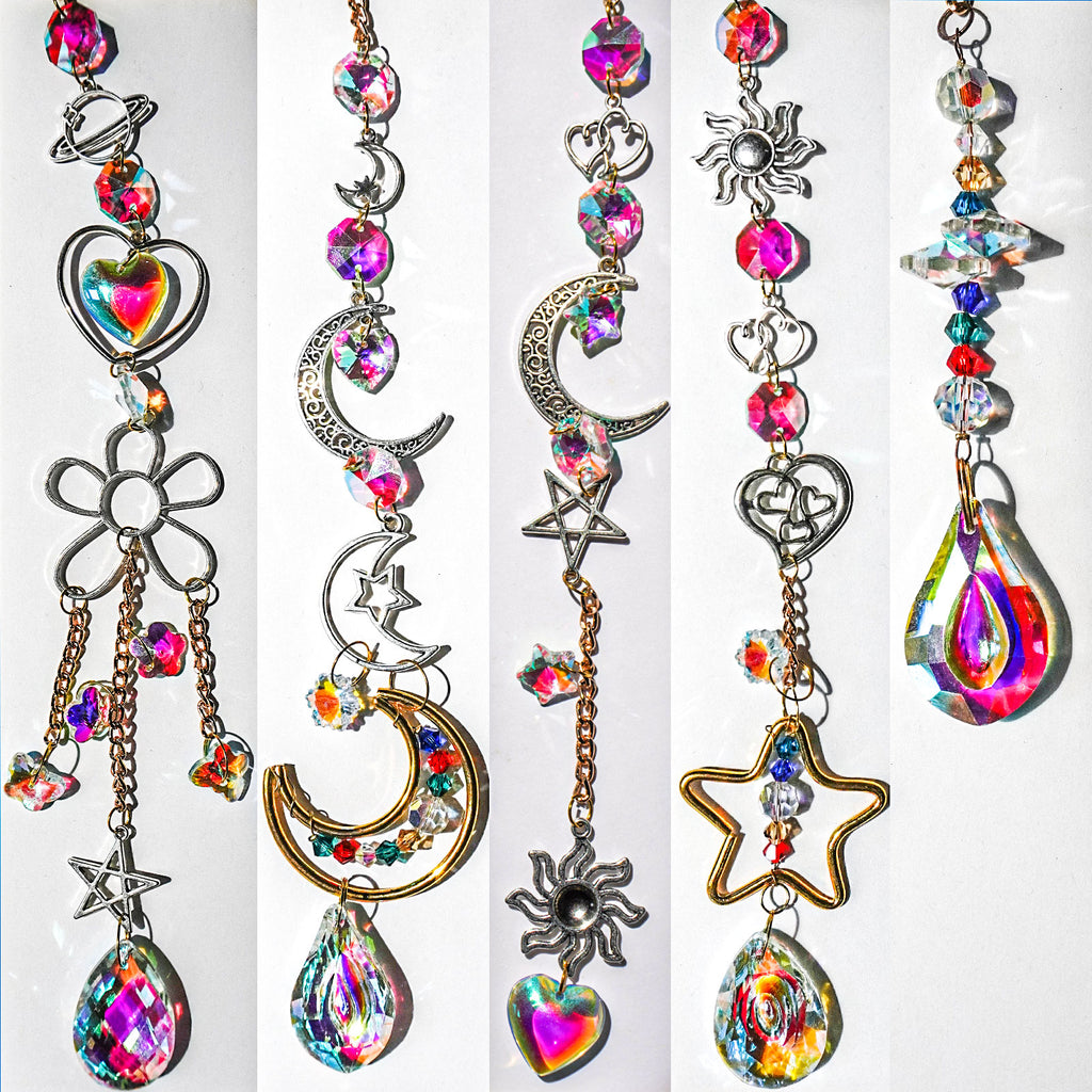 RITOYA DIY Crystal Suncatcher Kit - Fun Crafts for Adults Hobby Well-Designed Sun Catcher Dream Catcher Wind Chime Supplies Hanging Crystals for Window Decorations Garden Decor