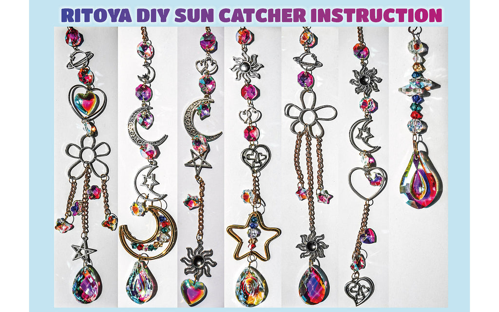 RITOYA DIY Crystal Suncatcher Kit - Fun Crafts for Adults Hobby Well-Designed Sun Catcher Dream Catcher Wind Chime Supplies Hanging Crystals for Window Decorations Garden Decor